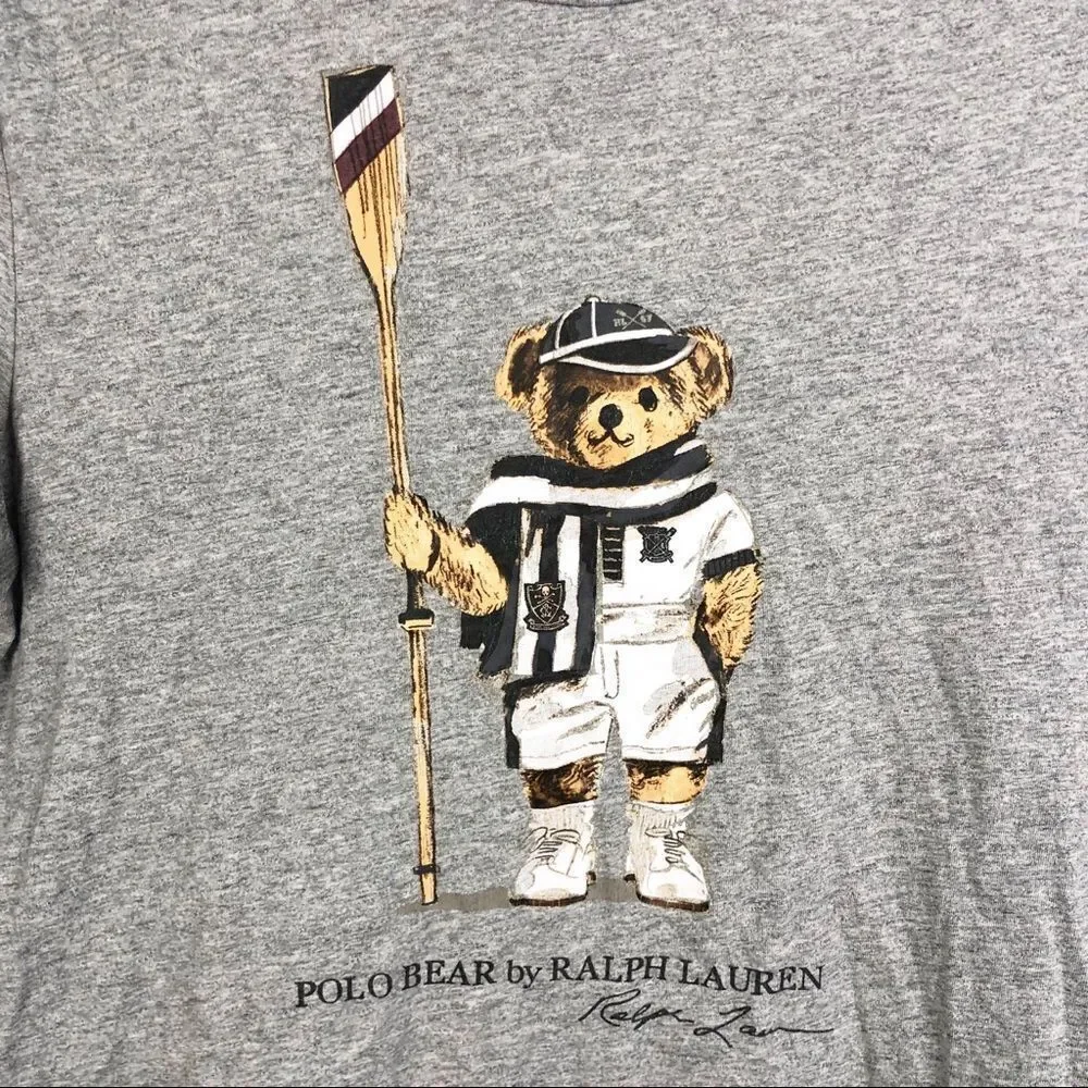 POLO RALPH LAUREN | Vintage Single Stitch Bear Short Sleeve Tee Gray Size Small